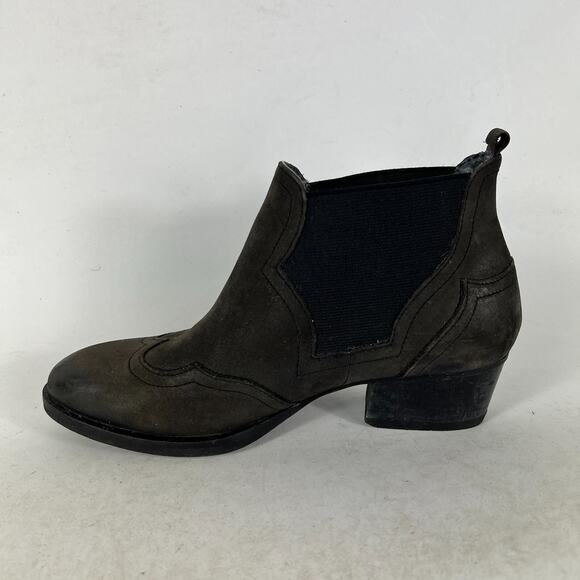 bussola Chelsea Boots Womens 6.5 Gray Suede Detailing Elastic Block-Heel Western - Picture 6 of 12